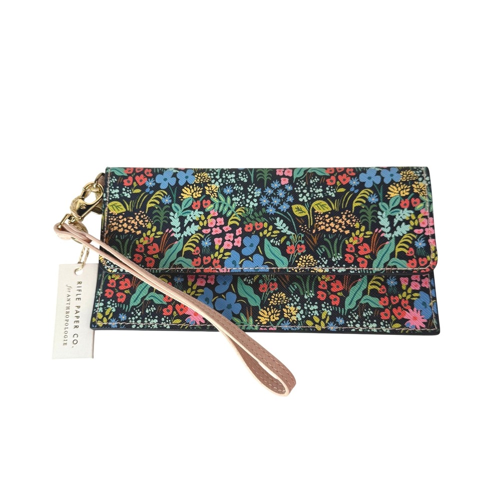 Rifle Paper Co for Anthropologie Floral Wristlet Wallet Travel Organizer New